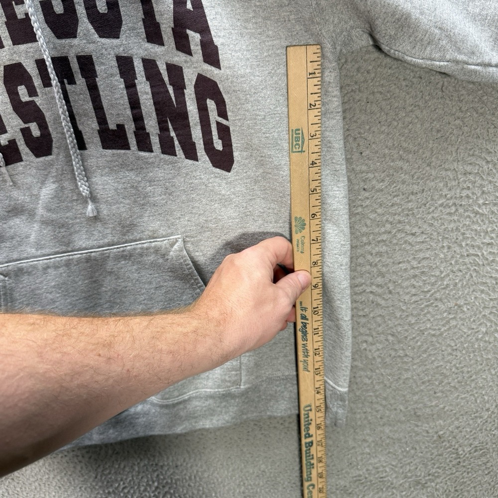 Vintage Hanes Sweatshirt Adult Large Gray Hoodie College Grunge Skater 90s Y2K - Picture 6 of 9